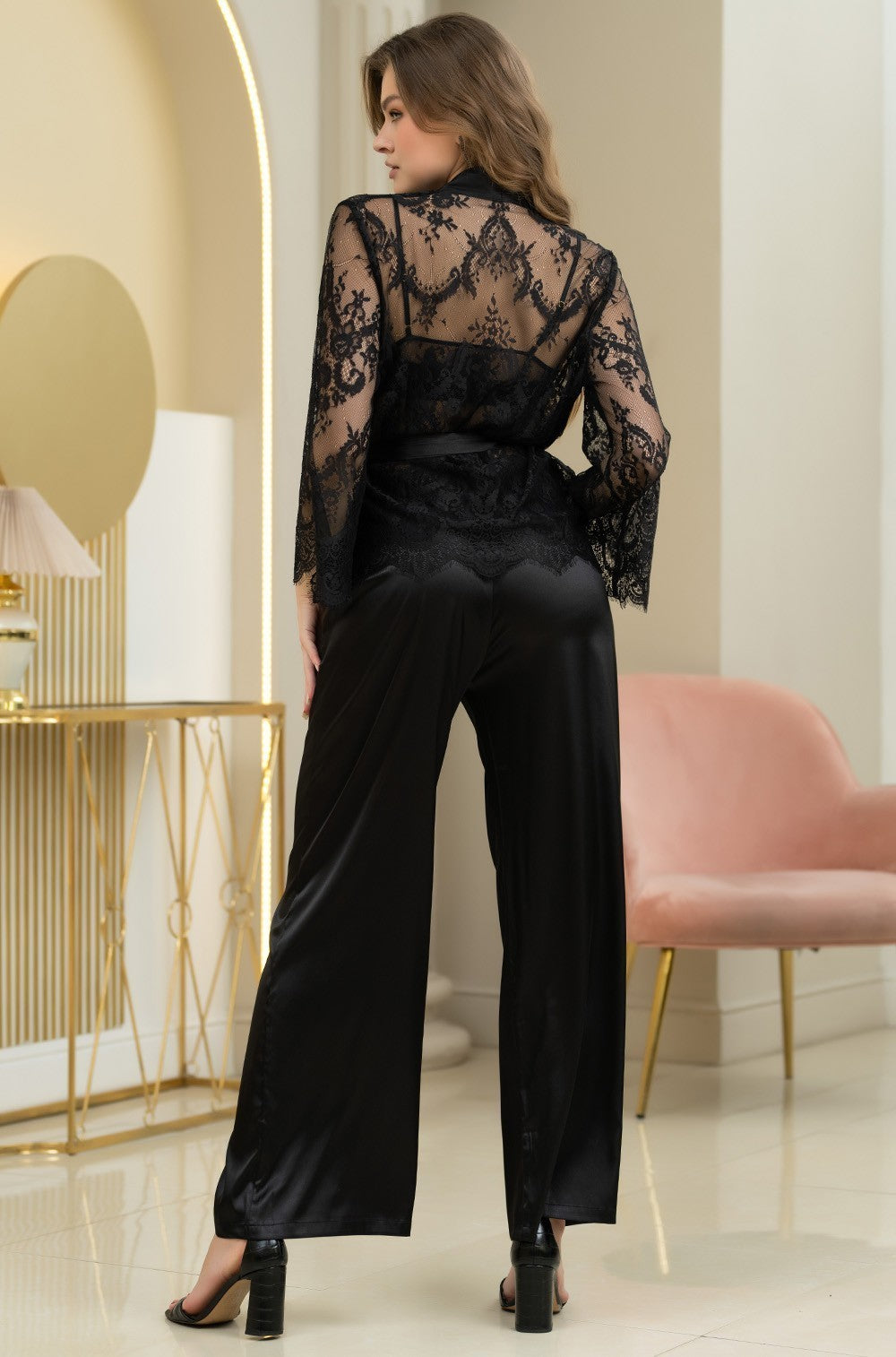 Ester Black 7296 Gorgeous Three-pieces Night Set