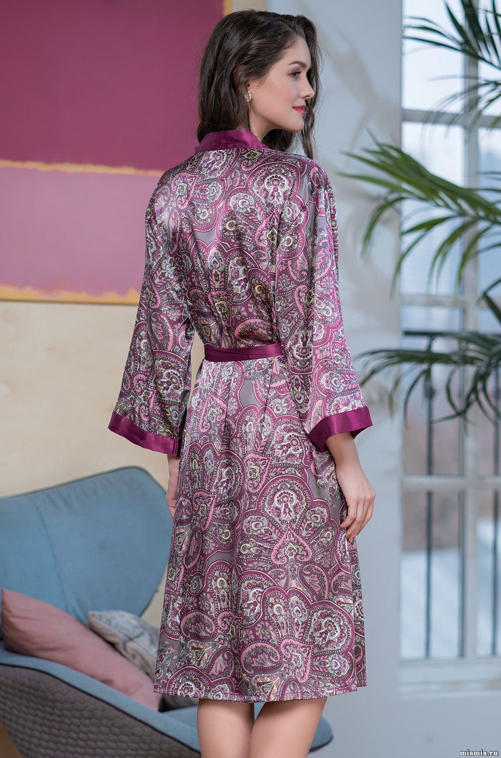 Satin Long Dressing Gown Adel 9409