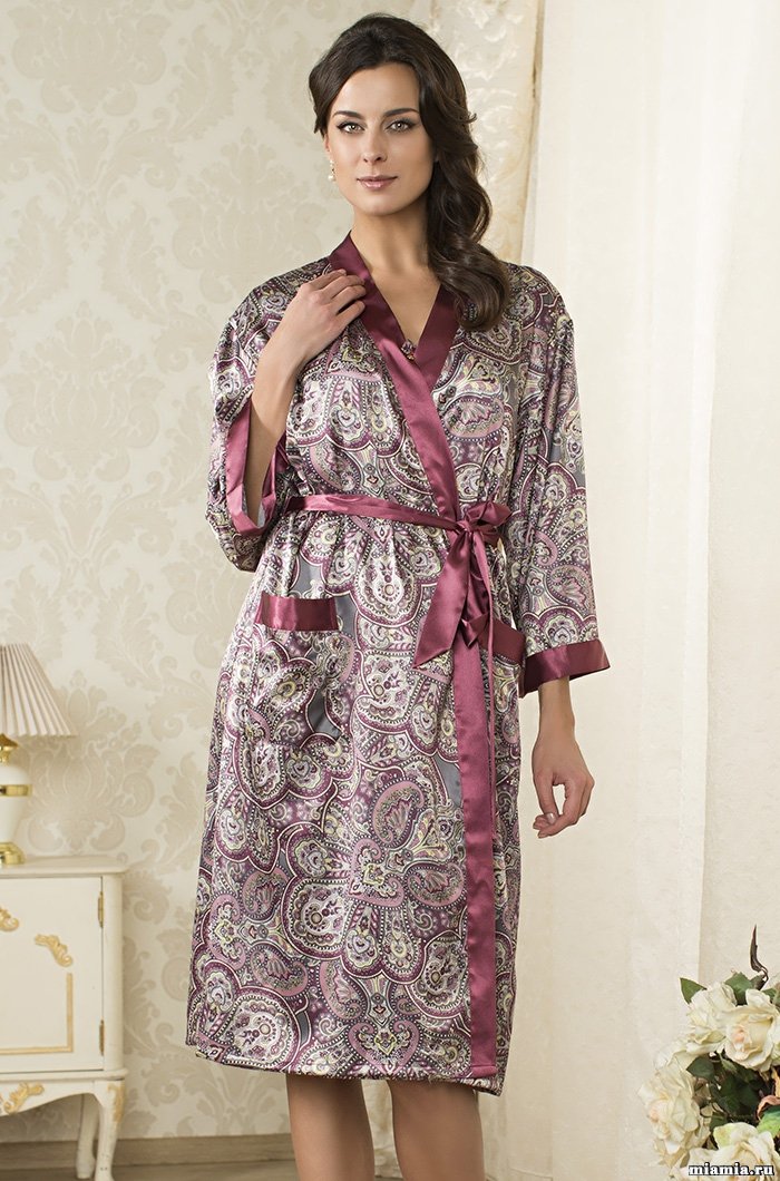 Satin Long Dressing Gown Adel 9409